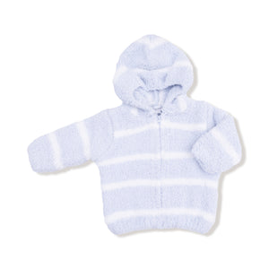 Light Blue/Ivory Stripe Chenille Hoodie