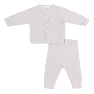 Natural Chenille Button Down Cardigan Set