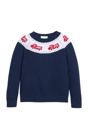 Fire Truck Fair Isle Sweater