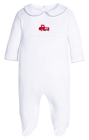 Fire Truck Crochet Footie