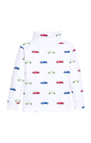 Race Cars Printed Turtleneck