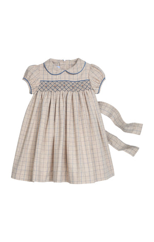 Durham Windowpane Smocked Natalie Dress