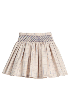 Durham Windowpane Smocked Molly Skirt