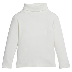 Ivory Solid Ribbed Turtleneck