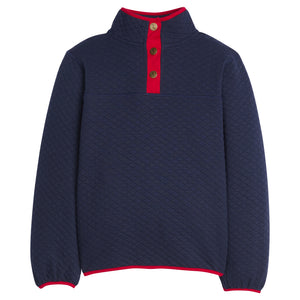 Navy/Red Classic Quilted Pullover