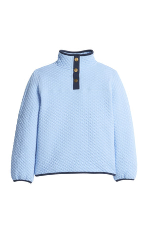 Light Blue/Navy Classic Quilted Pullover