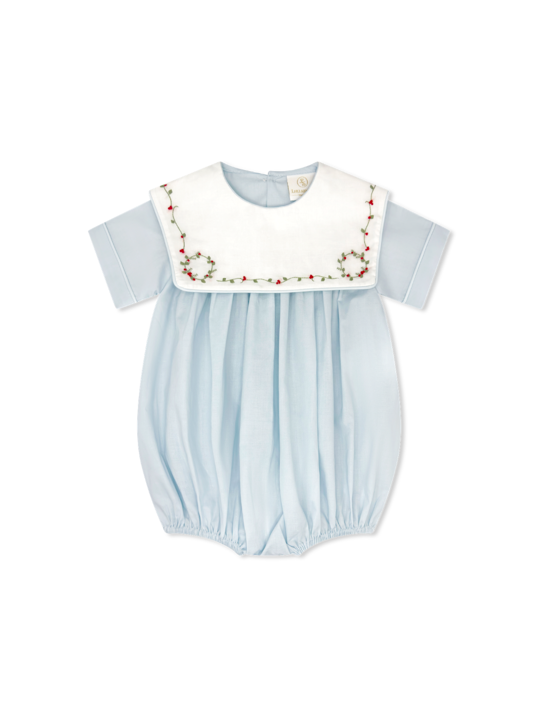 Blue Batiste Holly Emb Christian Bubble