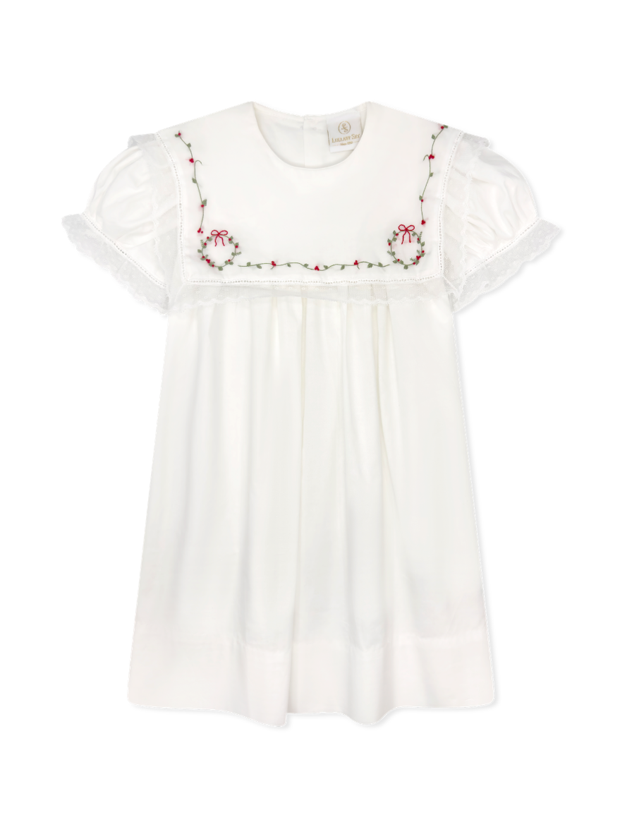 White Batiste & Lace Wreath Hope Chest Dress