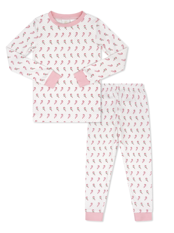 Pink Candy Cane Lane Sweet Pea PJ Set