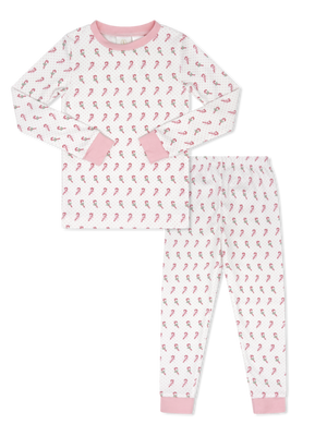 Pink Candy Cane Lane Sweet Pea PJ Set