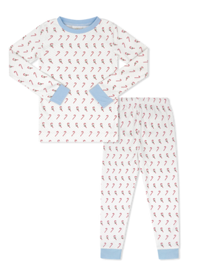 Blue Candy Cane Sweet Pea PJ Set