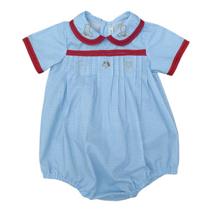 Blue Gingham w/ Cowboy Embroidery Hank Bubble