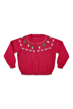 Red w/ Christmas Lights Fair Isle Sweater