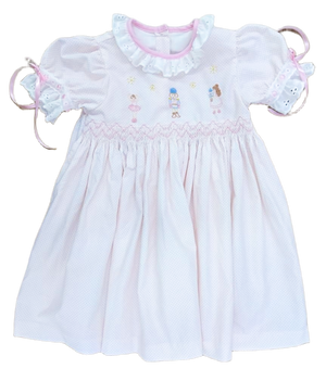 Pink Bitty Dot Cord w/ Nutcracker Clara Dress