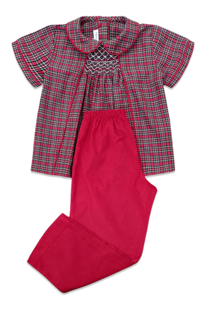 Holiday Plaid & Red Corduroy Graham Pant Set