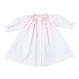 Pink Batiste w/ Teddy Bear Girls Heirloom Daygown