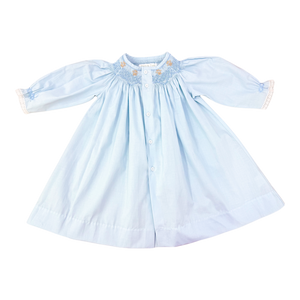 Blue Batiste w/ Teddy Bear Boys Heirloom Daygown