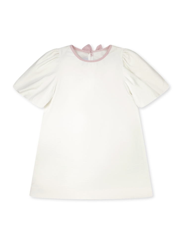 Winter White Velvet w/ Petite Pink Velvet Hallie Dress