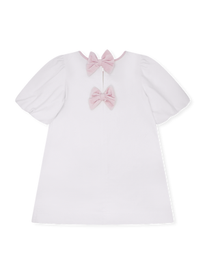 Winter White Velvet w/ Petite Pink Velvet Hallie Dress
