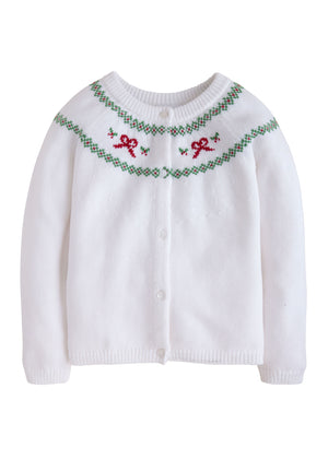 Holiday Bow Fair Isle Cardigan