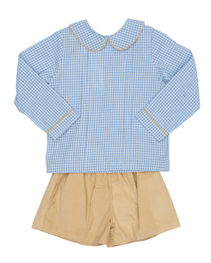 Timothy Tan & Blue Check Short Set