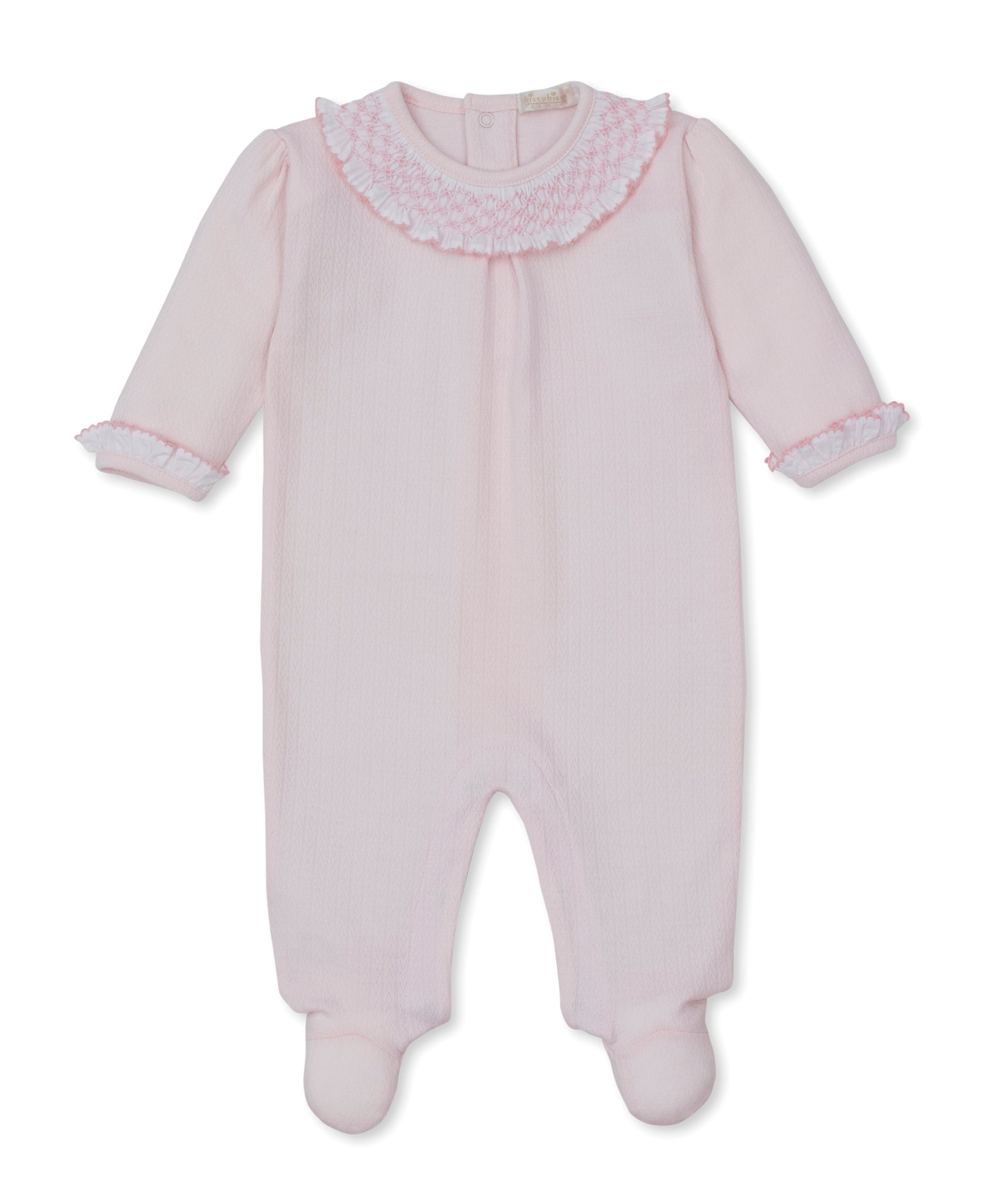 Pink Smocked Ruffle Footie