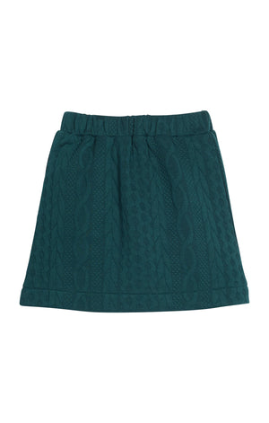 Quilted Mini Skirt - Emerald Cable (Big Kid)