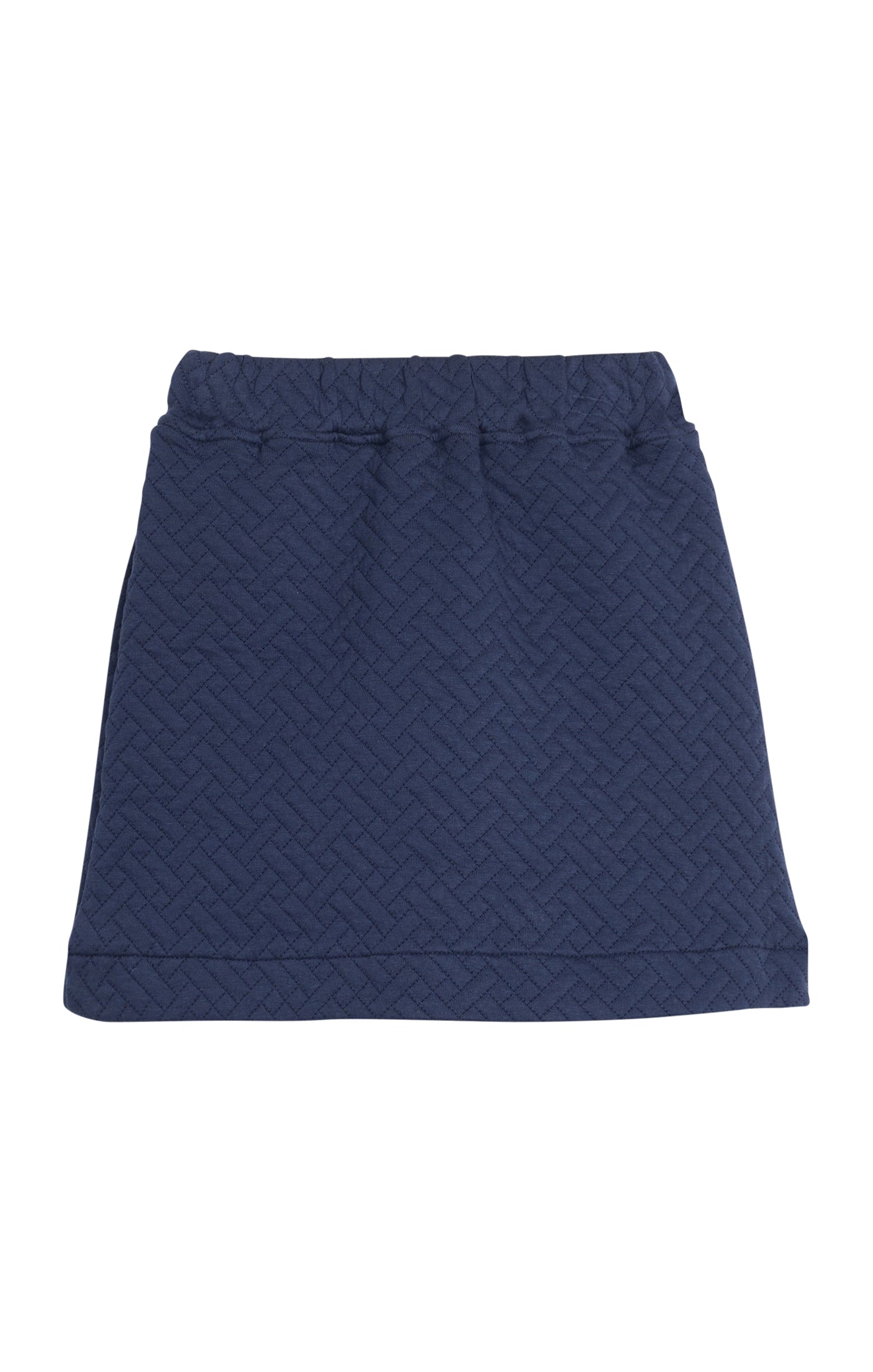 Quilted Mini Skirt - Navy Trellis (Big Kid)