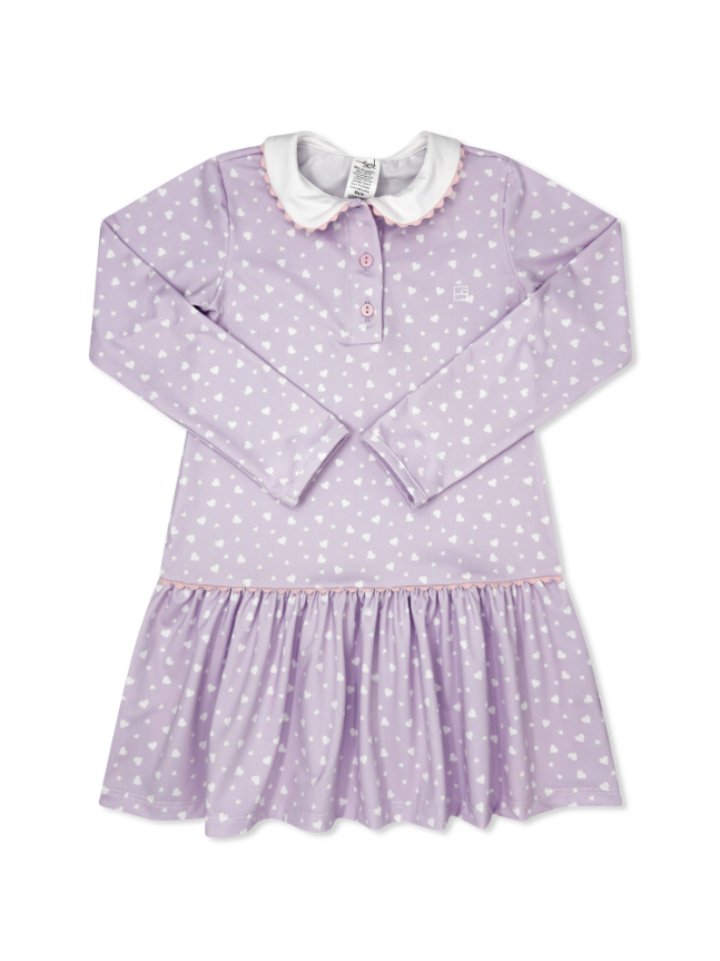 Darla Dropwaist Dress Long Sleeve - Be Mine, Cotton Candy Pink (Kid)