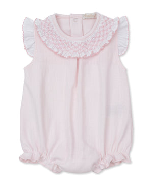 Pink Smocked Ruffle Bubble