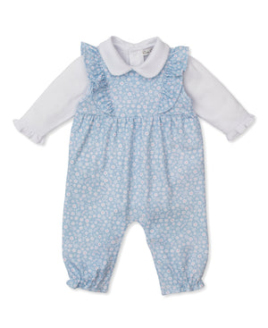 Blue Fall in Bloom Overall Set