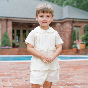 Blessings Yellow Batiste w/ White Welting Andrew Short Set