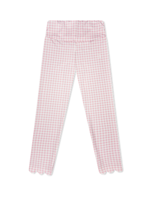 Sadie Scallop Legging - Cotton Candy Pink Check (Toddler)