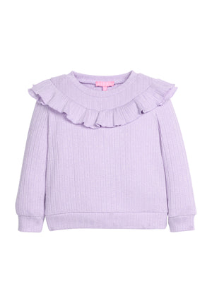 Jody Top - Lilac Cableknit (Big Kid)