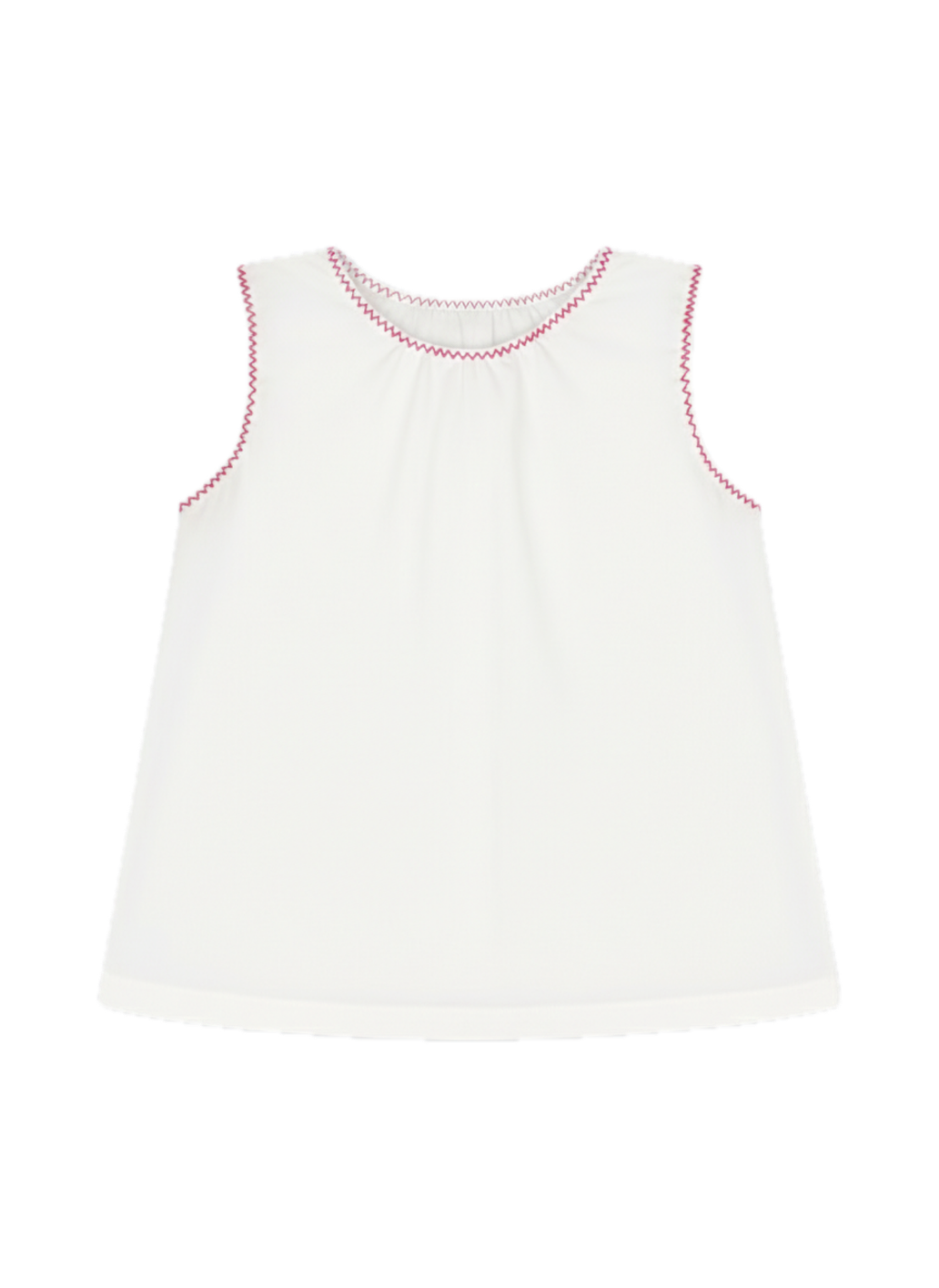 Sterling White Bethany Blouse with Hot Pink Stitching