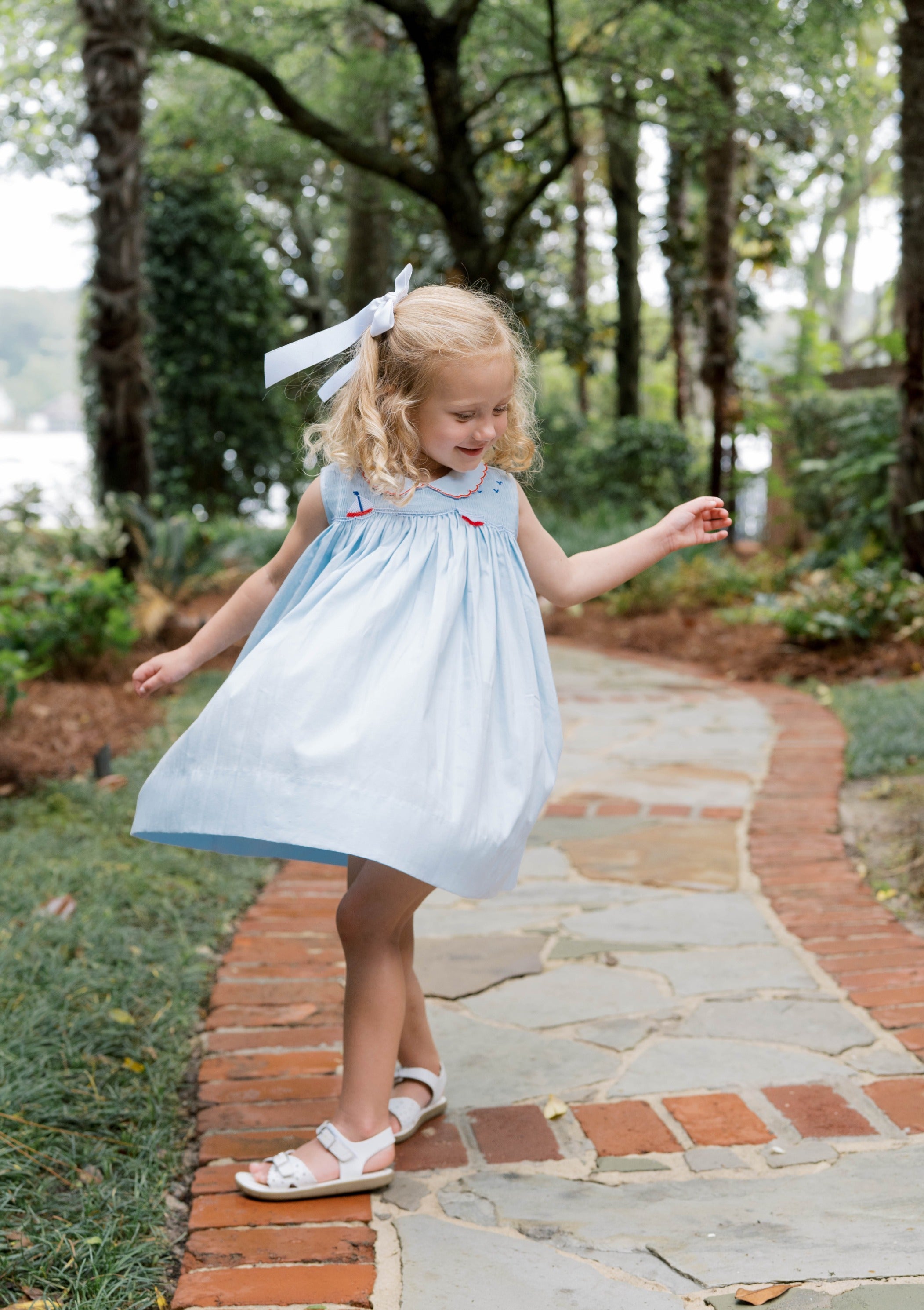Brentwood Blue Sailboat Ella Dress