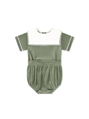 Christian Button On - Leyland Green w Winter White Velvet (Baby)