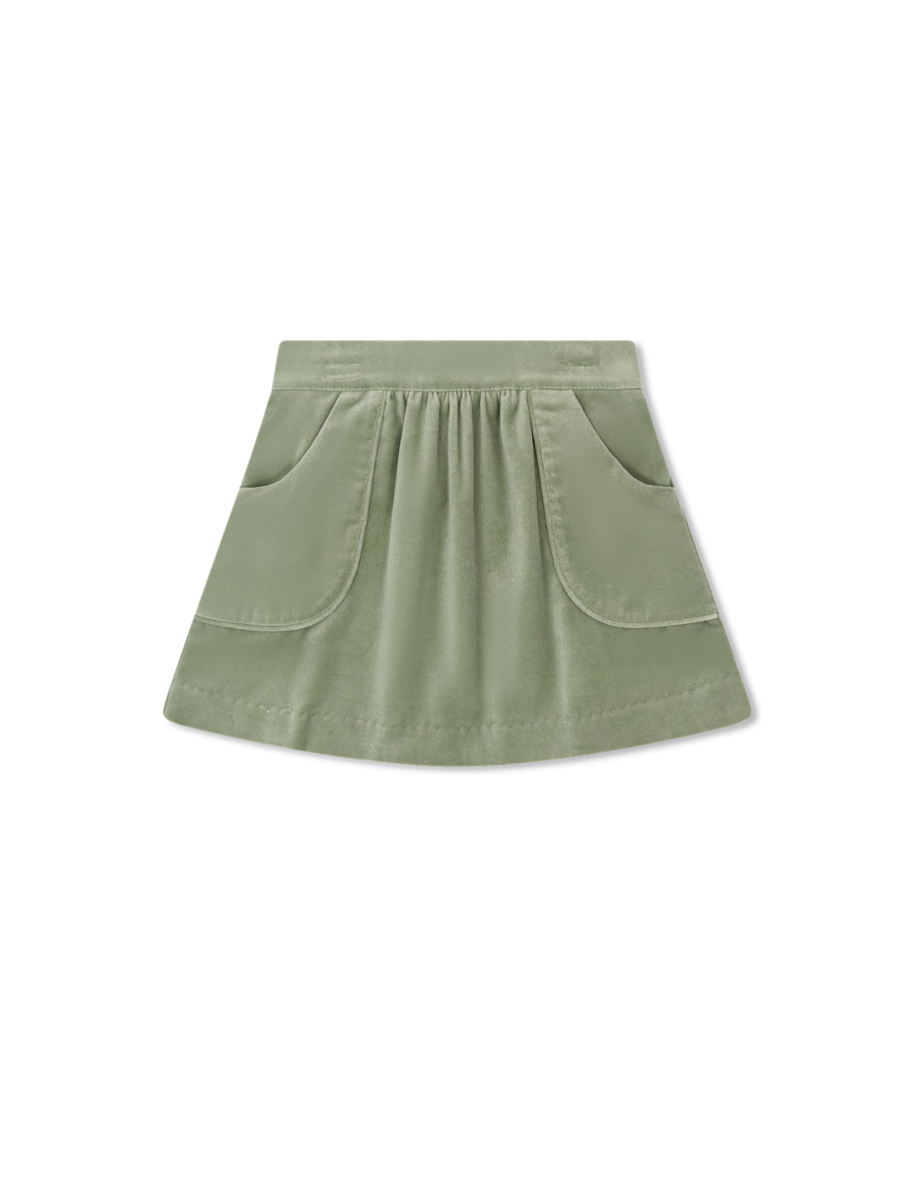 Isabella Skirt - Leyland Green Velvet (Big Kid)