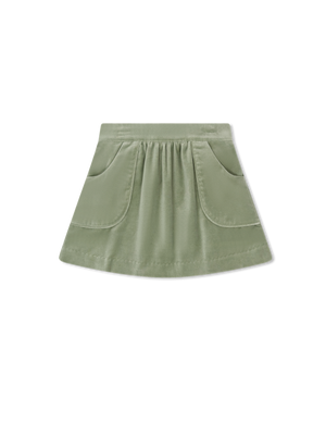 Isabella Skirt - Leyland Green Velvet (Big Kid)
