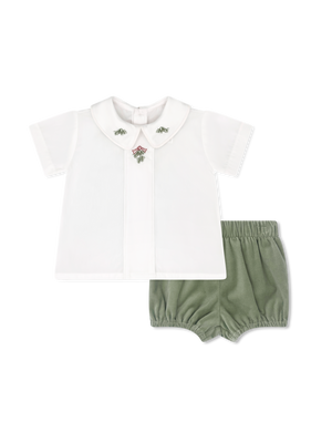 Jonathan Bloomer Set - Winslow White Batiste w Leyland Green Velvet (Toddler)