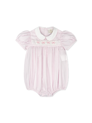 Pink Windowpane w/ Hearts, Bunny & Bow Ruth Ribbon Bubble