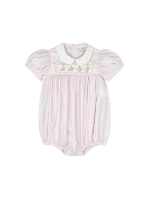 Pink Windowpane w/ Hearts, Bunny & Bow Ruth Ribbon Bubble