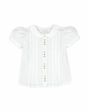 Vintage Blouse - White Batiste w Holly (Kid)