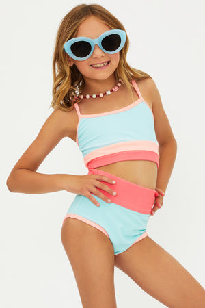 Guava Jelly Colorblock Little Eva & Emmie Set