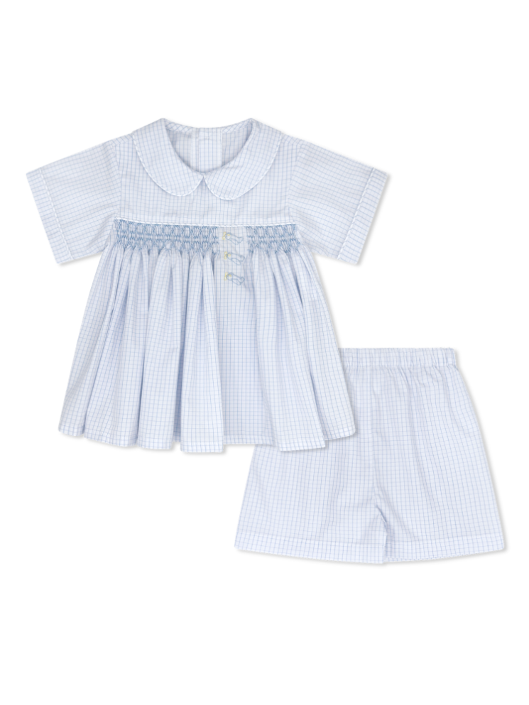 Classic Blue Windowpane Airplane Hayes Short Set