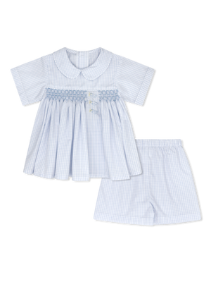 Classic Blue Windowpane Airplane Hayes Short Set