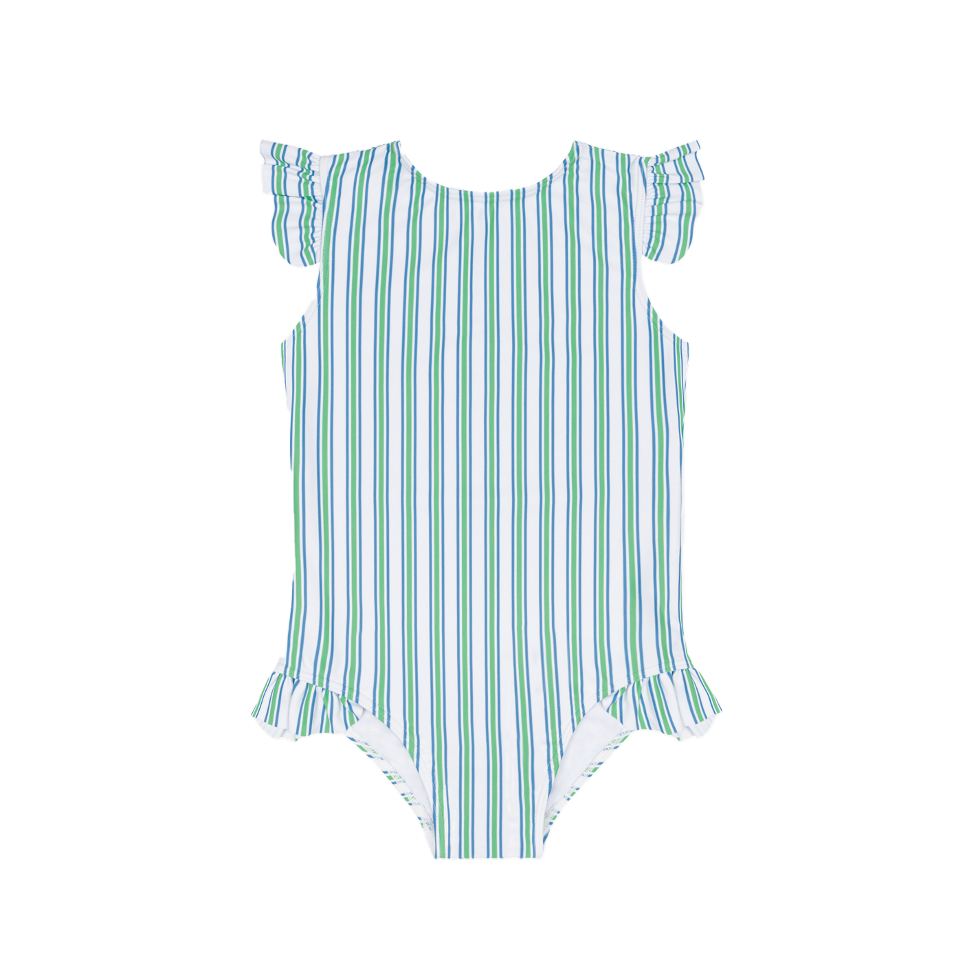 Tamarin Stripe Ruffle Cap Sleeve Rashguard One Piece