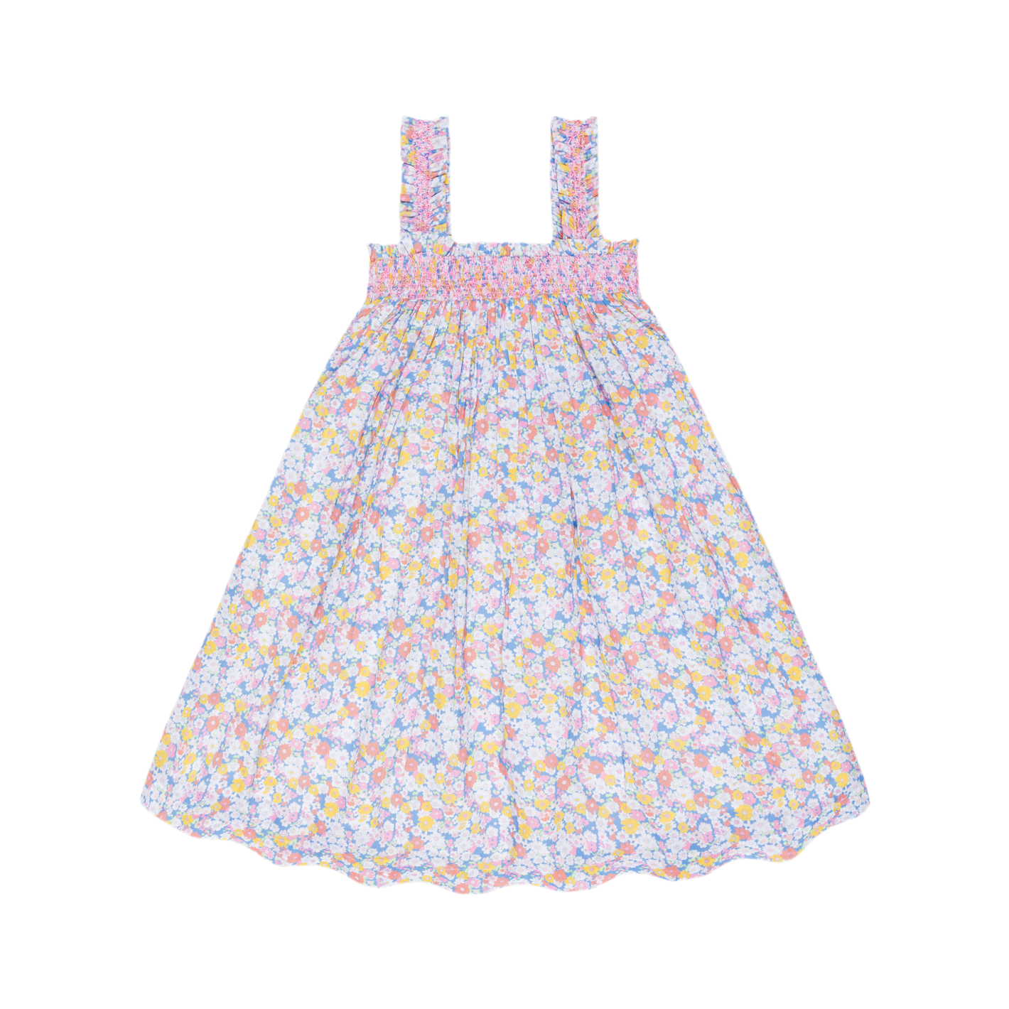 Jasmine Blossom Smocked Ruffle Strap Dress