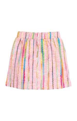 Mini Skirt-Wavy Pink Multi Wool