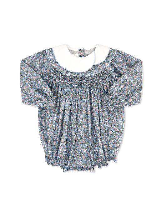 Courtney Bubble - Middletown Floral Woven w Pink Smocking (Baby)